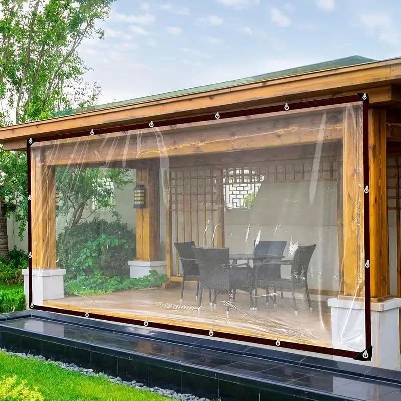 Transparent multi-functional rain cover, PE waterproof tarpaulin for balcony rain shelter, outdoor windbreak, and cold protection cross-border.