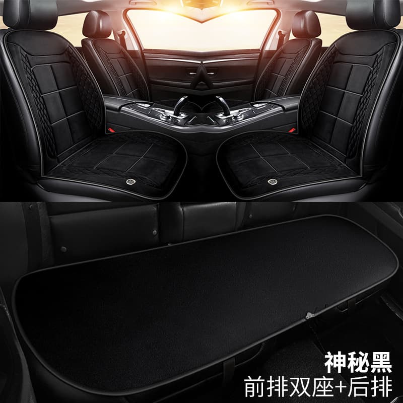 Car Heated Seat Cushion, Winter Single Seat Electric Heating Modification Plush Pad, 12V/24V Warmth