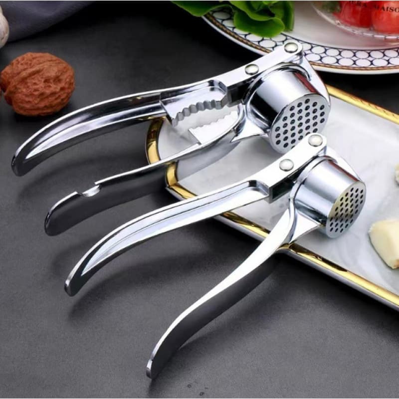 Extra Large Clip Garlic Masher Pull-Type Manual Multi-Function Stainless Steel Garlic Crusher Garlic Press Zinc Alloy