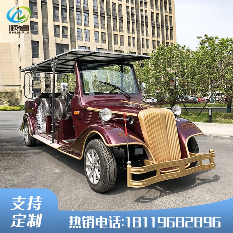 Shunrui Brand 8-11 Seat Electric Sightseeing Vintage Car for Real Estate Sales Office, Electric Viewing Car, Factory Hotel Reception Vehicle