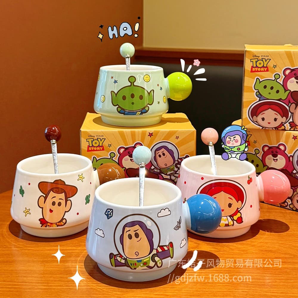Toy Story Coffee Cup Mug Ceramic Cute Office Water Cup Flower Tea Cup Girl Birthday Gift Souvenir