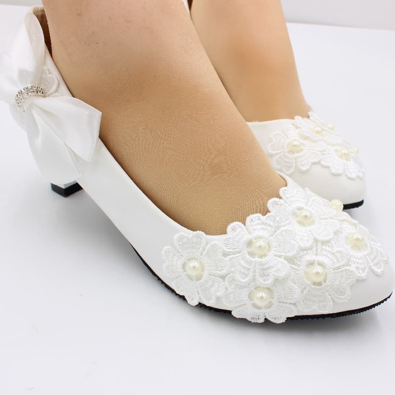 Star Cat Square Toe White Butterfly Wedding Shoes for Women Large Size High Heel Bride Shoes Factory Direct Supply Cross-border