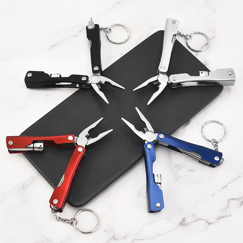Multi-Functional Folding Pliers with Light, Outdoor Camping Mini Portable Emergency Multi-Tool Folding Pliers for Home and Field