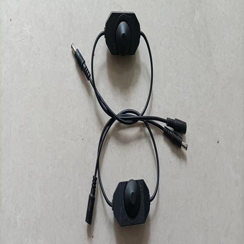 LDE dimmer 5V/12V dimmer control line 24V rotary switch DC5521 male/female power cord dustproof adjustable