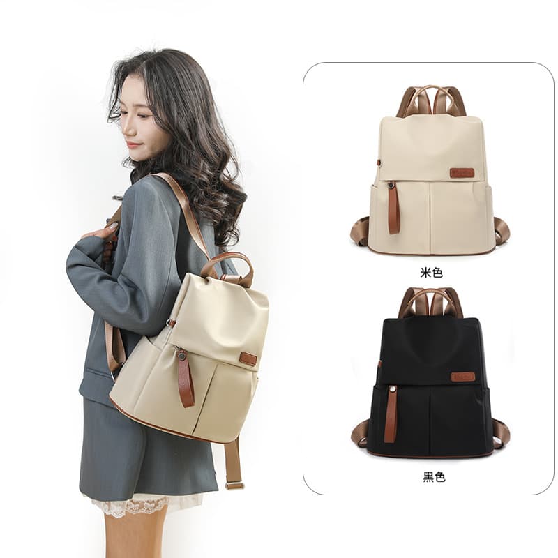 Casual Fashion Backpack Large Capacity Short Trip Color Block 5 New Backpack Nylon Minimalist Textured Travel Bag