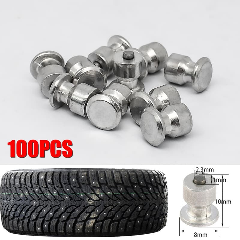 In-stock wholesale tungsten steel tire studs, 10mm tire anti-slip nails, aluminum sleeves, anti-skid studs, complete specifications