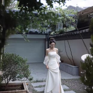 New Chinese-Style Morning Robe Bride Wedding Toast Dress Engagement Dress High-End Light Luxury Niche French Strapless Dress for Women