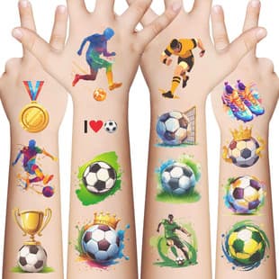 New Cross-Border Cartoon Football Temporary Tattoos, Waterproof, Party Gifts, Funny Face Stickers, Wholesale Available