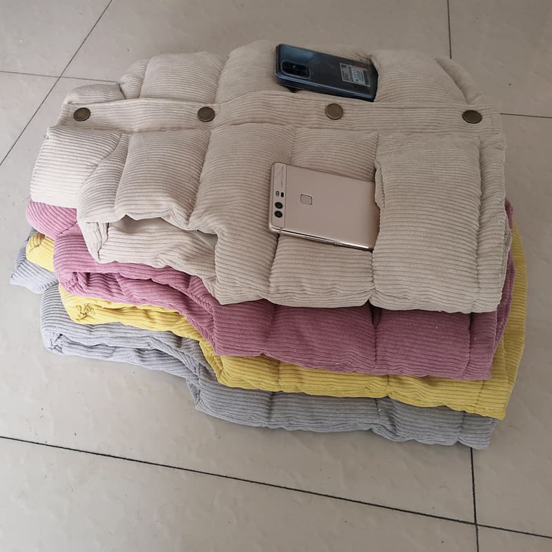 Children's Cotton Vest for Autumn and Winter, New Style Solid Color Outer Wear Vest for Boys and Girls, Corduroy Stand Collar Vest