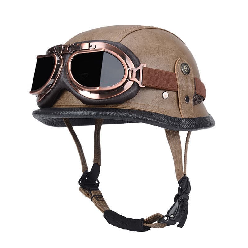 Pedal German Steel Helmet Cruise Retro Half Helmet Harley Men Motorcycle Helmet Skull Cap Soldier Steel Helmet Leather Helmet