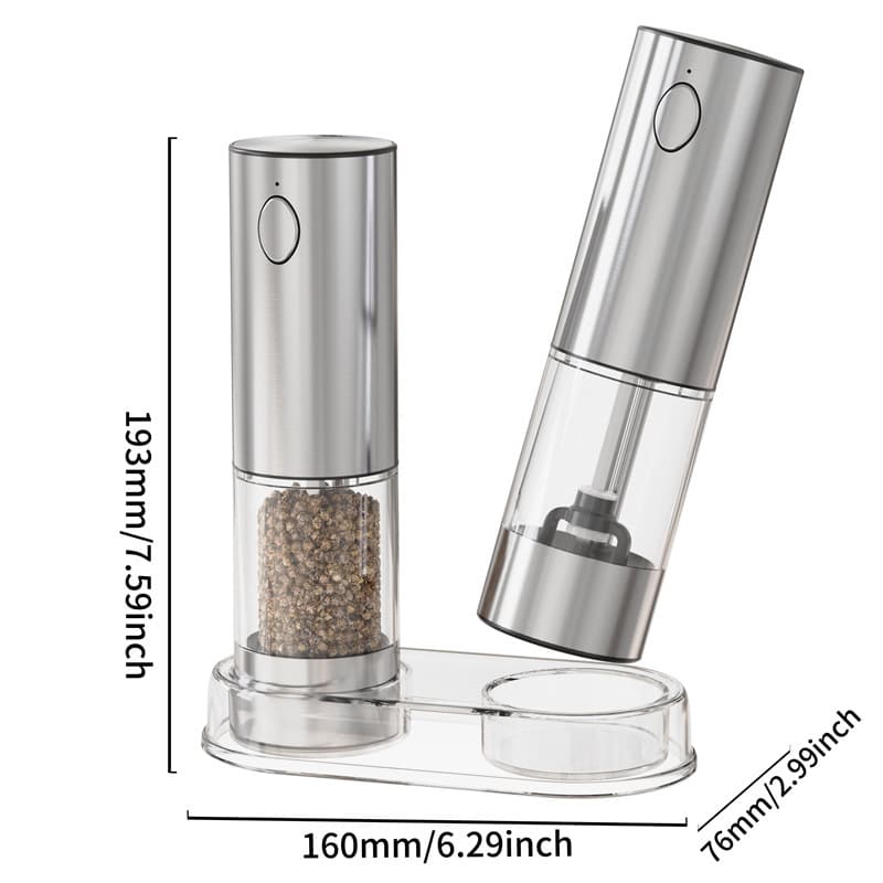 Rechargeable Electric Pepper Grinder, Rose Salt and Pepper Grinder, Household Small Wireless Automatic Pepper Mill Set
