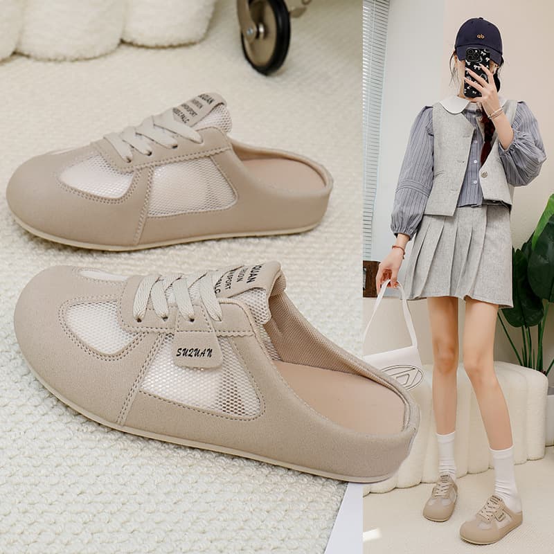 Baotou Half-Slippers for Women, Outdoor Shoes, 2026 Summer New Casual Slip-On Lazy Thin-Soled Shoes K3903