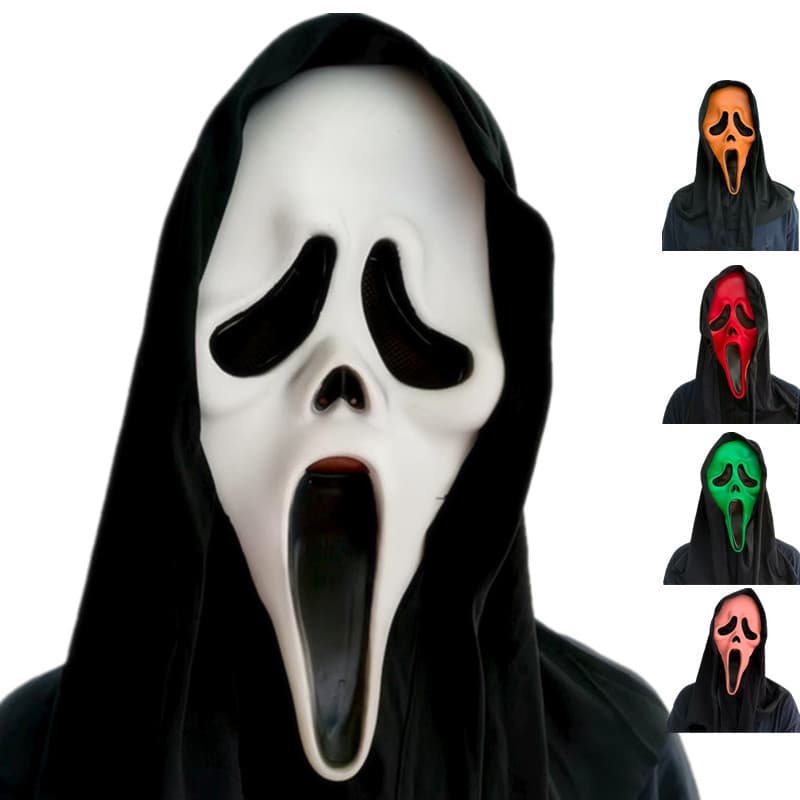 Scream Horror White Ghost Head Mask Cosplay Movie Ghost Face Mask Halloween Party Prank Props
