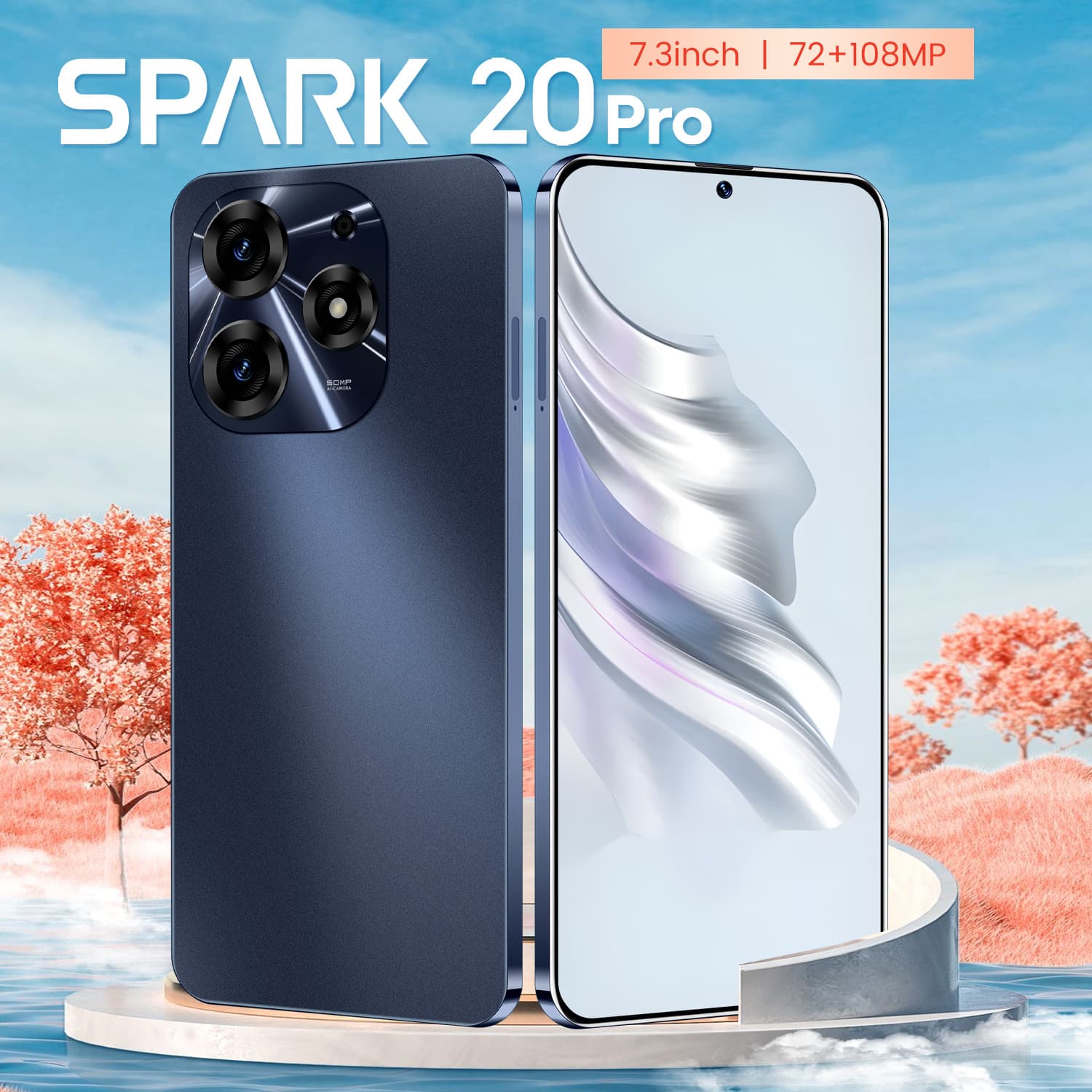 New Cross-Border Phone Spark20 Pro Android True 4G Phone 3+32GB Wholesale Low-Price Smartphone for Export