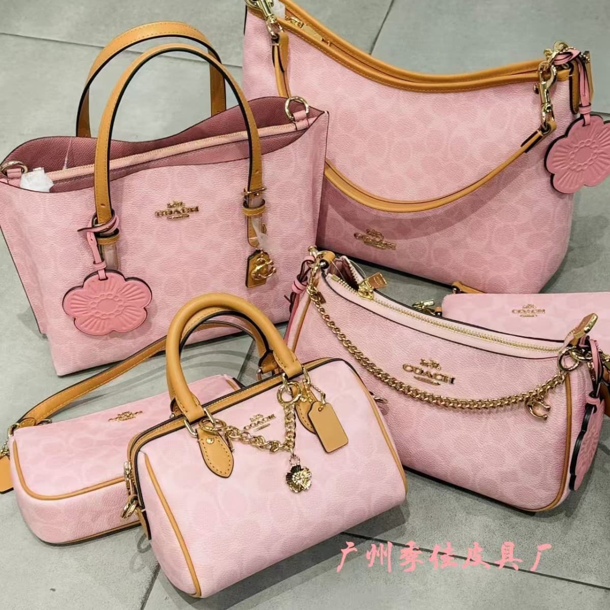Kou's new cherry blossom pink limited edition armpit bag, hobo bag, Boston pillow bag, bucket bag, Jasmine 25 tote bag