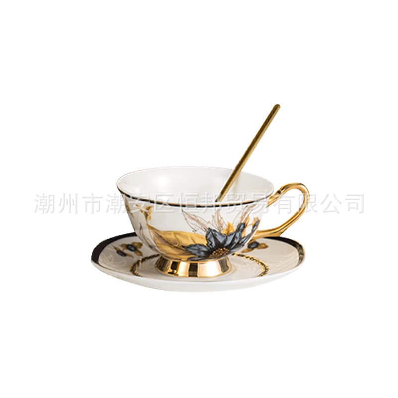 Elegant European Ceramic Coffee Cup and Saucer Set, Home Afternoon Tea Gift Box, Present and Souvenir