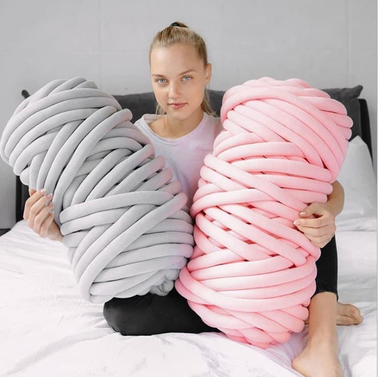 Cross-Border New Thick Icelandic DIY Bag Hand-Knitting Pillow, Cat Bed, Ultra-Thick Core-Spun Yarn, Fabric Strip Factory