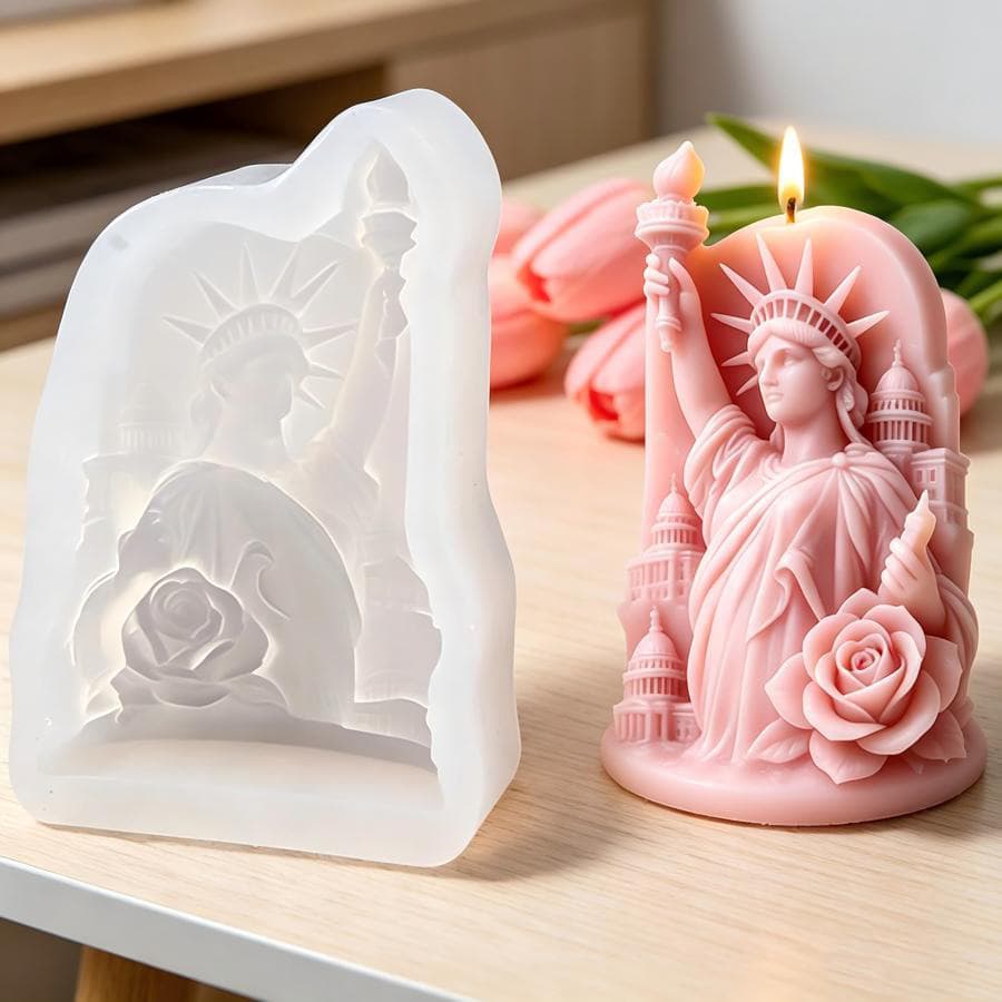 Western Statue of Liberty Silicone Mold DIY Handmade Scented Candle Plaster Crafts Ornaments Cement Mold