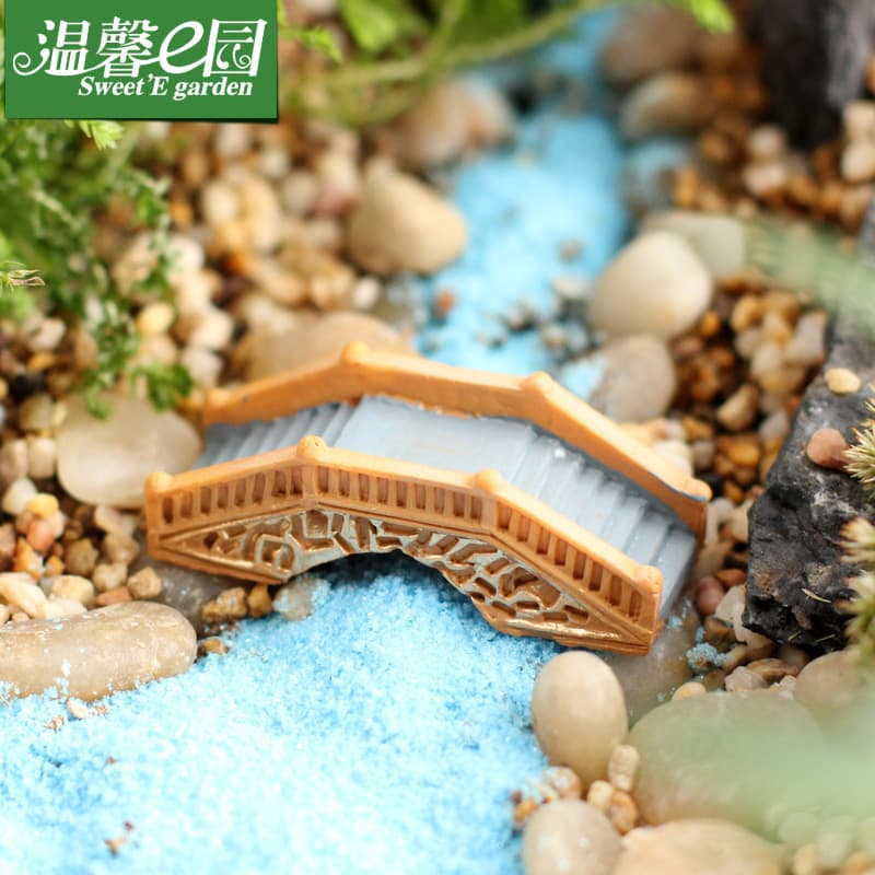 Micro-Landscape Palace Style Bridge Small Bridge Flowing Water Simulated Stone Arch Bridge DIY Decoration Accessory Scene Small Ornament