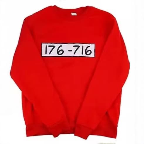 Cross-border American-style crewneck sweatshirt for men and women, long-sleeve printed 176-716 numeric loose sweatshirt, autumn/winter pullover
