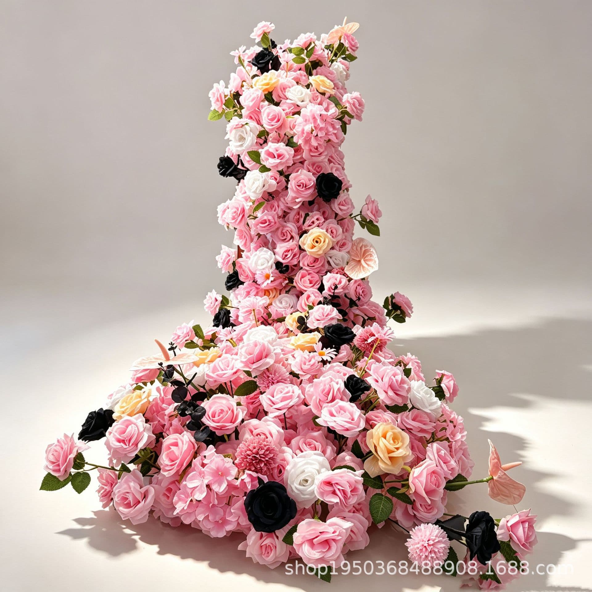 Finished birthday waterfall flower simulation rose waterfall flower fake flower ornaments hotel decoration floral birthday engagement scene
