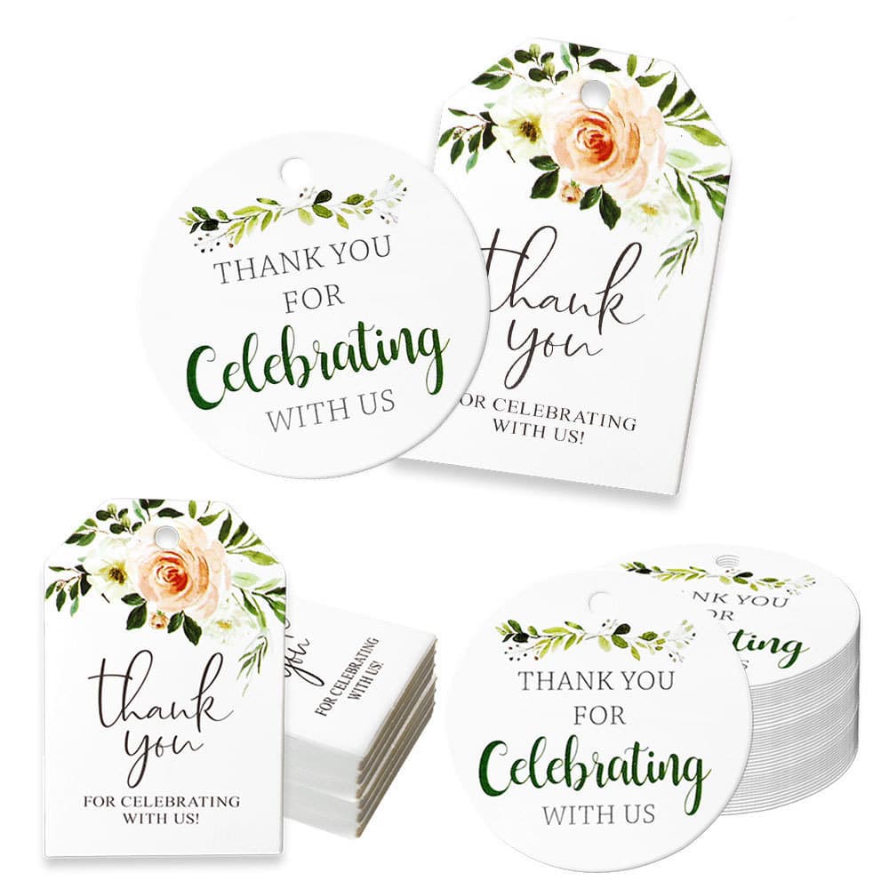 Amazon European style leaf and flower thank you gift tag party Thank You hanging card gift thanksgiving card