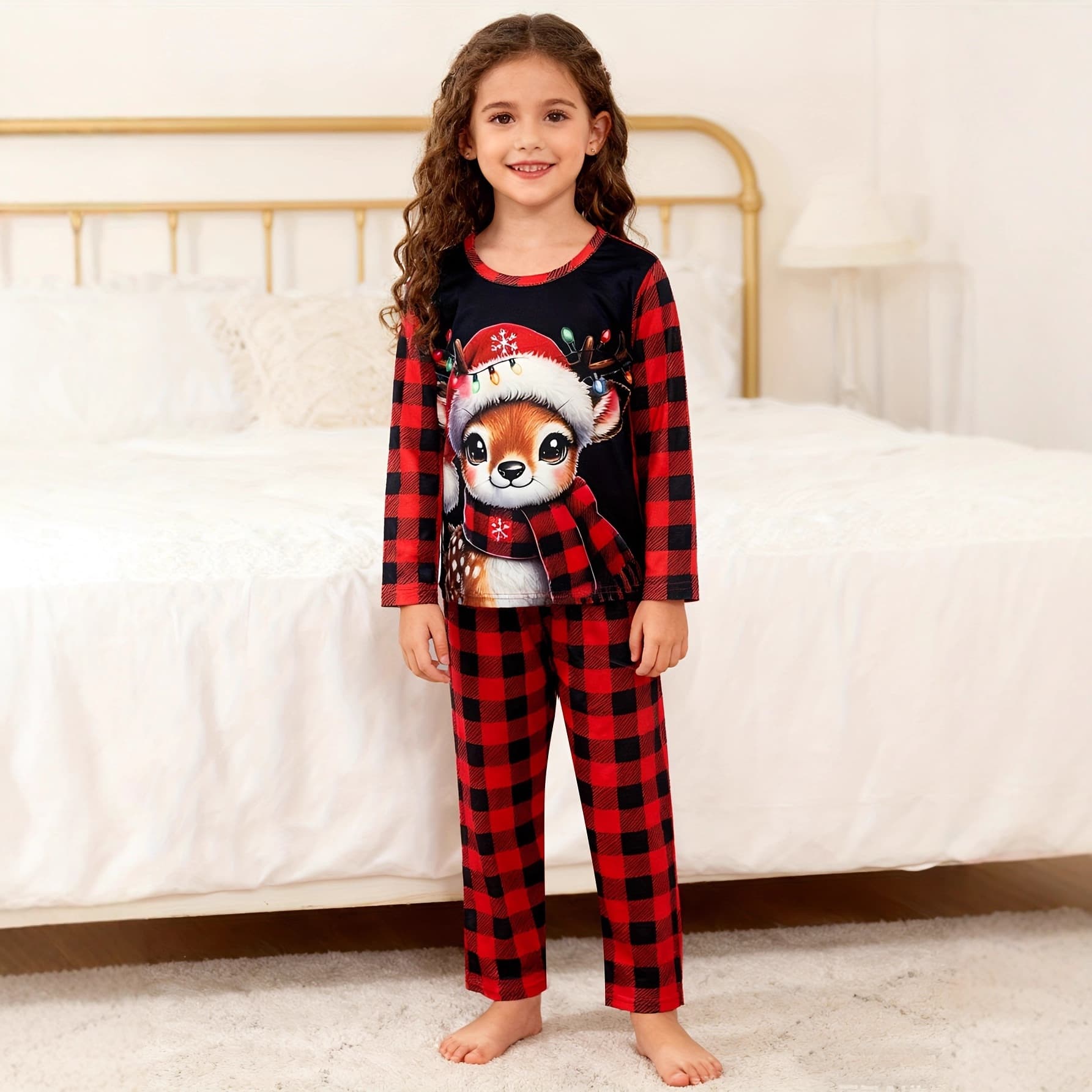 [Custom] Kids' Homewear Milk Silk Printed Pajama Set 2025 New Long Sleeve and Long Pants