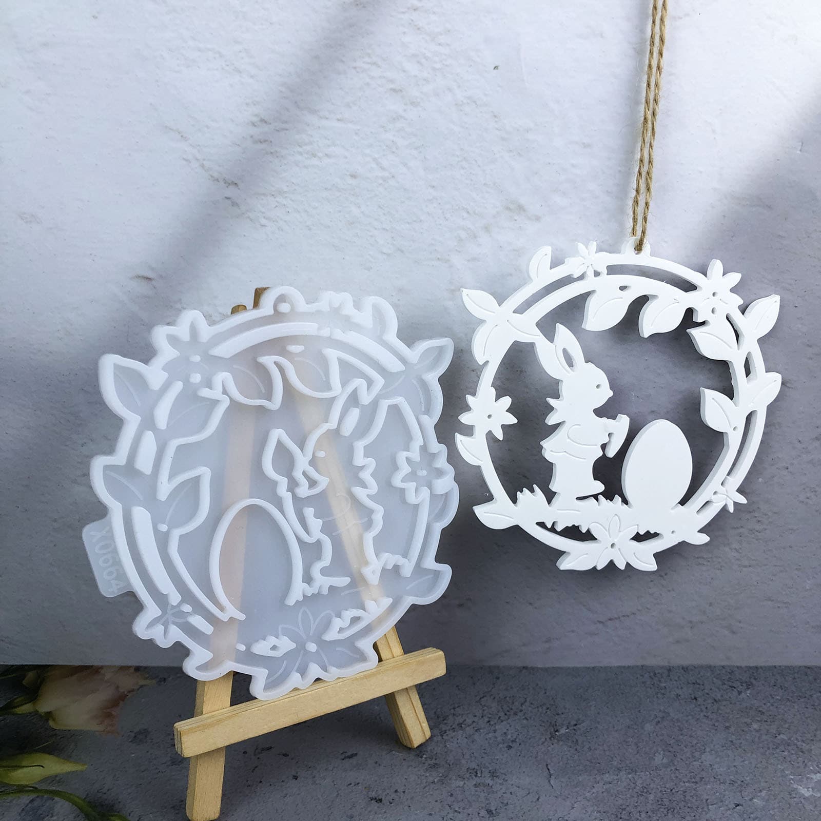X0664 Easter Ornament 2 - Cement Plaster Mold for DIY Hanging Decorations Silicone Mold