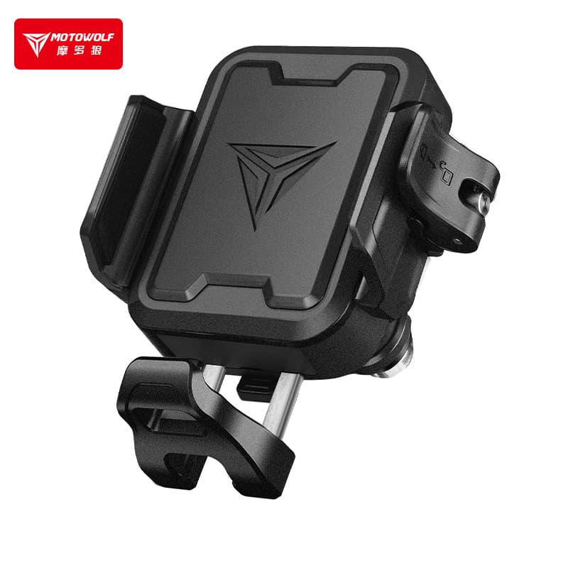 Motorcycle Shockproof Phone Mount with Dual Charging and Quick Release, Aluminum Alloy Phone Mount, Quick-Release Navigation Mount