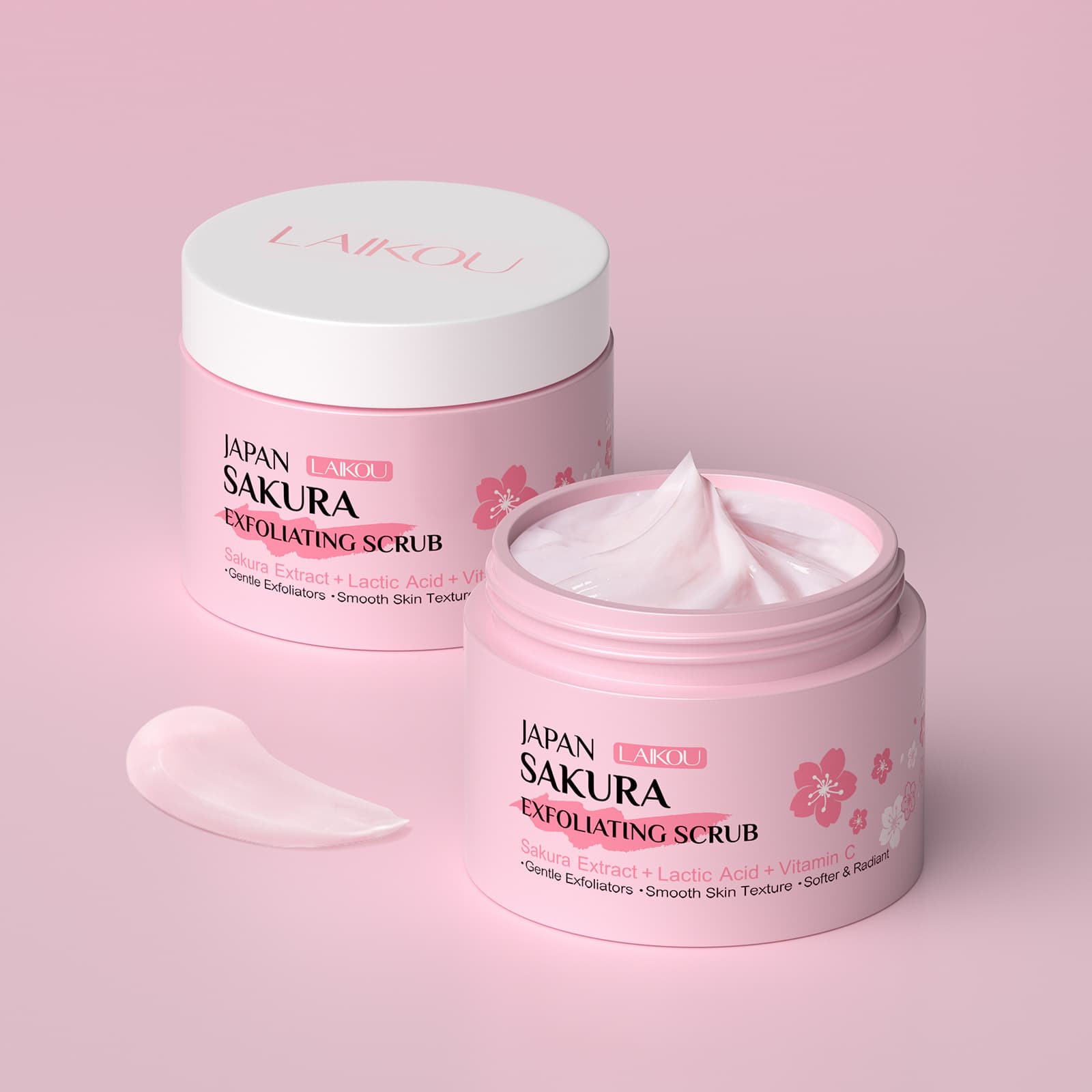 New Cross-Border Product LAIKOU Sakura Body Scrub 25g Cleansing and Moisturizing Full English Packaging Cross-Border Supply Manufacturer