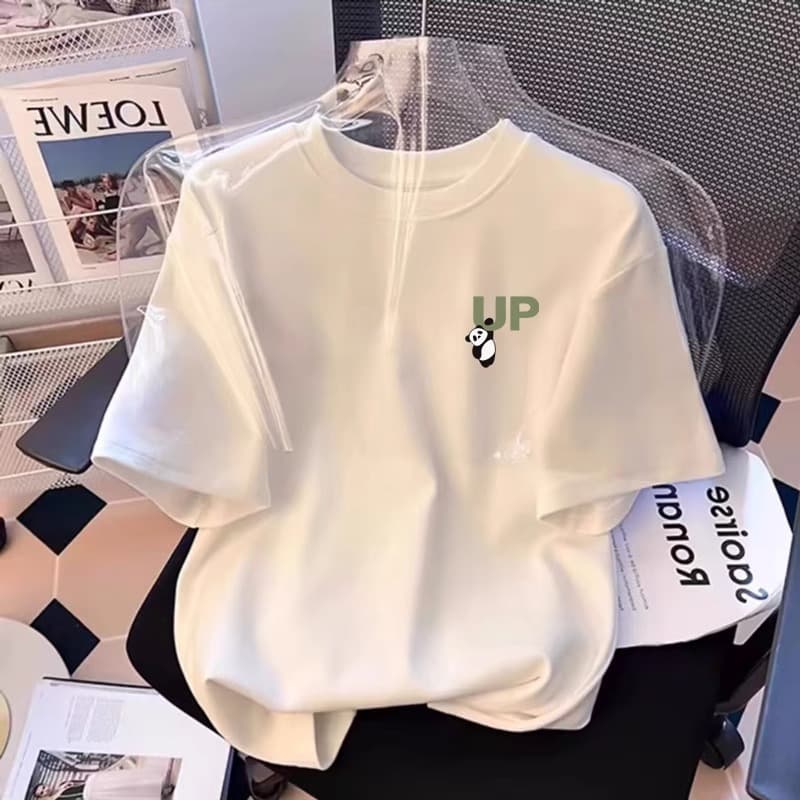 White Drop Shoulder Slimming Short Sleeve T-Shirt for Women 2026 Summer New Design Loose Streetwear Versatile Top