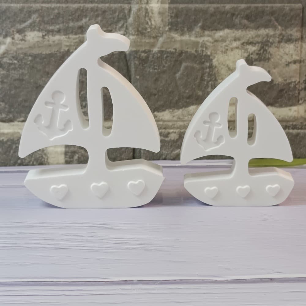 S1638 Large and Small Sailboat Ornament Desktop Decoration Cement Plaster Mold DIY Silicone Mold