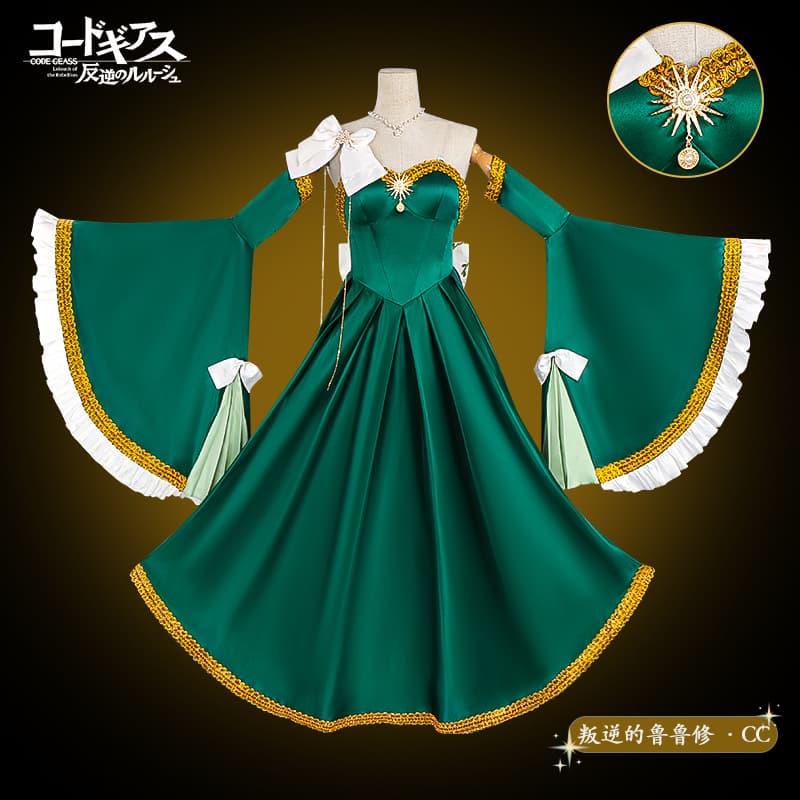 Code Geass Lelouch of the Rebellion Cosplay Costume Anime CC Dress Cosplay Court Evening Gown Stage Performance Costume