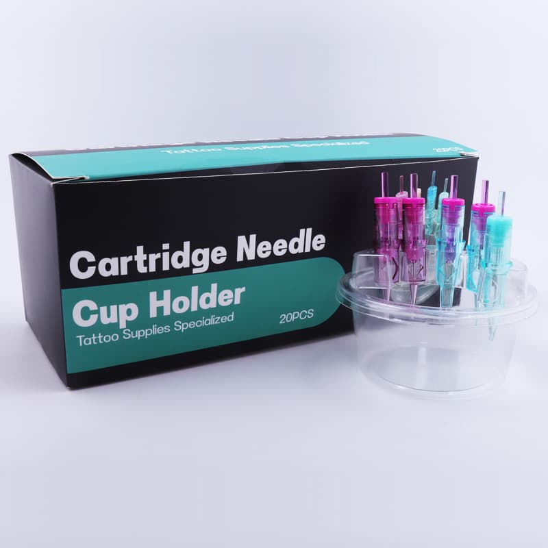 Tattoo Supplies PMU Integrated Needle Holder - Disposable Plastic Cups, Cleaning Cups, 20-Pack Box, Cleaning Cup, Needle Rinse Cup