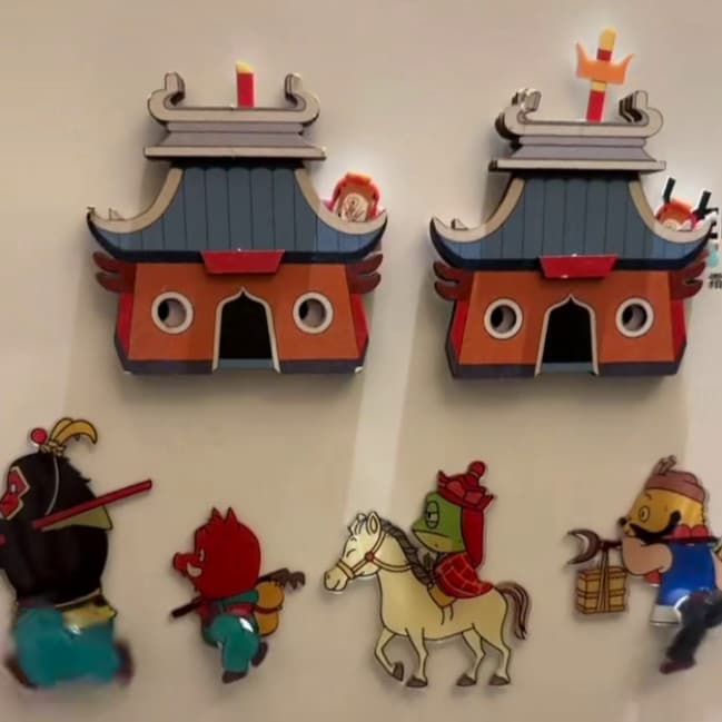 Xiaohongshu Same Style Langlang Mountain Little Monster Rotating Fridge Magnet Pig Monster Fan Art Decoration Collectible Gift