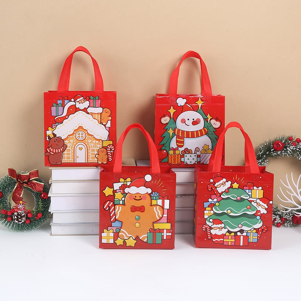 Christmas gift bag gingerbread man snowman old man Christmas tree non-woven gift bag children's clothing bag