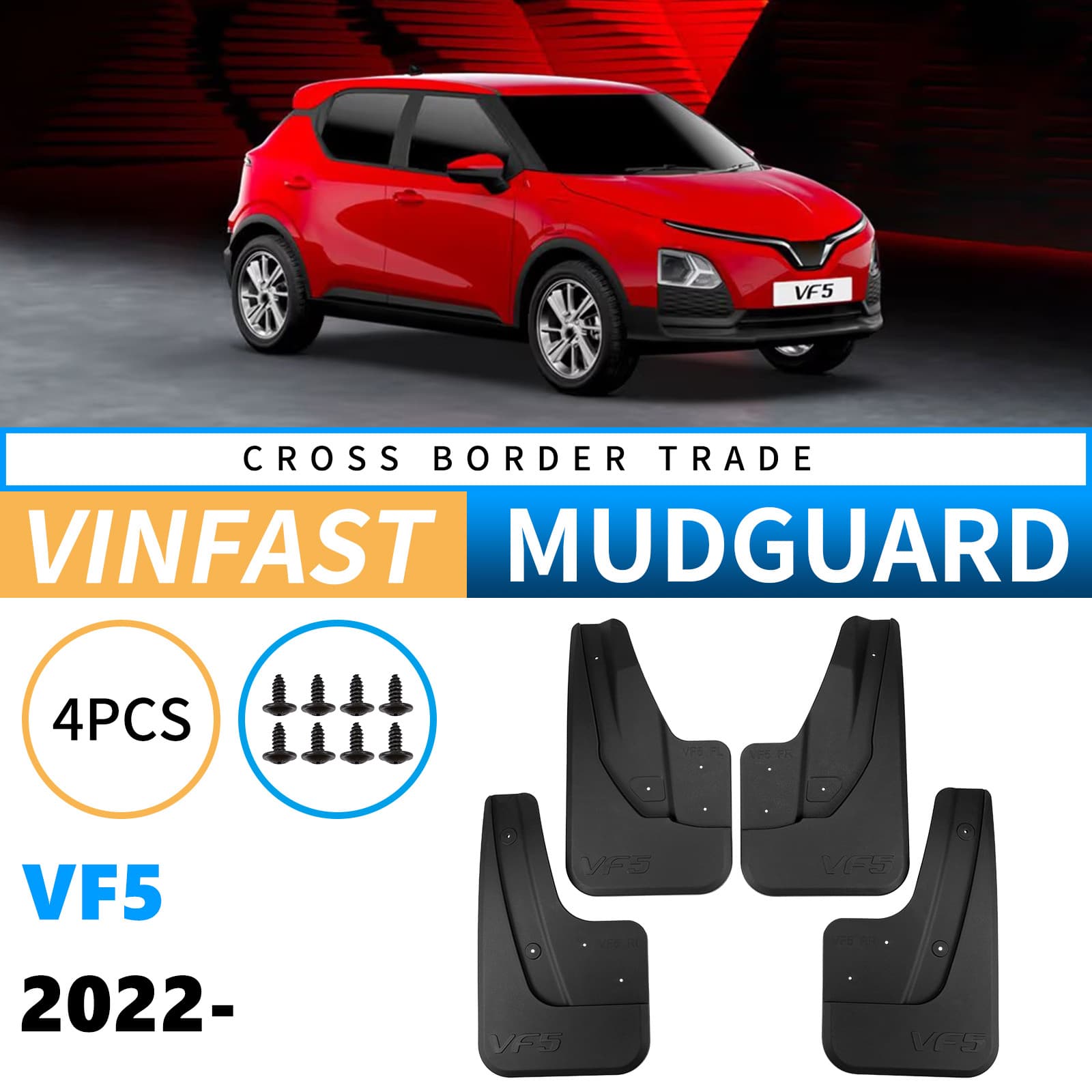 Foreign Trade Cross-border Car Tire Mudguard and Flap Modification Accessories for VinFast VF 5 2022-2025