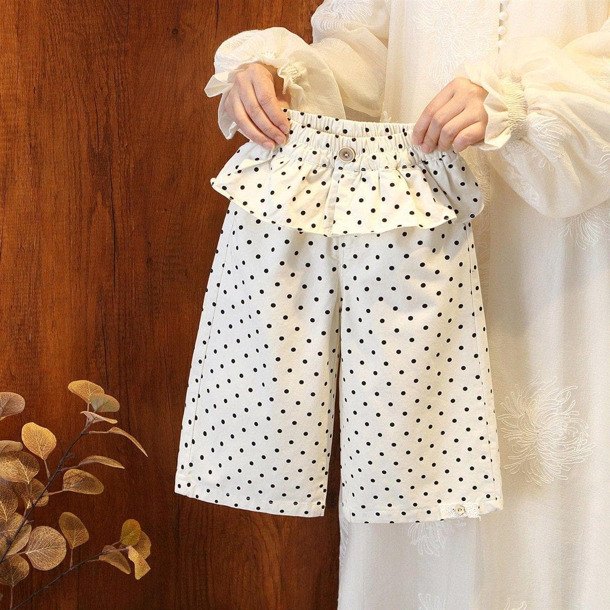 Girls' Pants Spring New Arrival Baby Polka Dot Straight Leg Pants Loose Wide Leg Pants for Children Casual Trousers Spring and Autumn