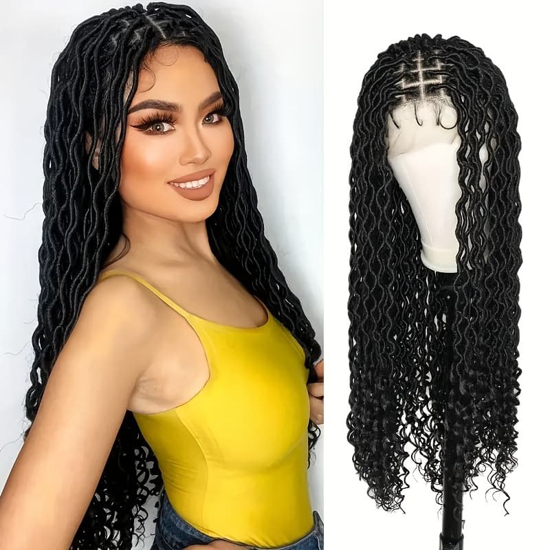 Dreadlock headband, African crochet wig, long upward curve and downward curve, Statue of Liberty hair cover, Dreadlock long curly hair