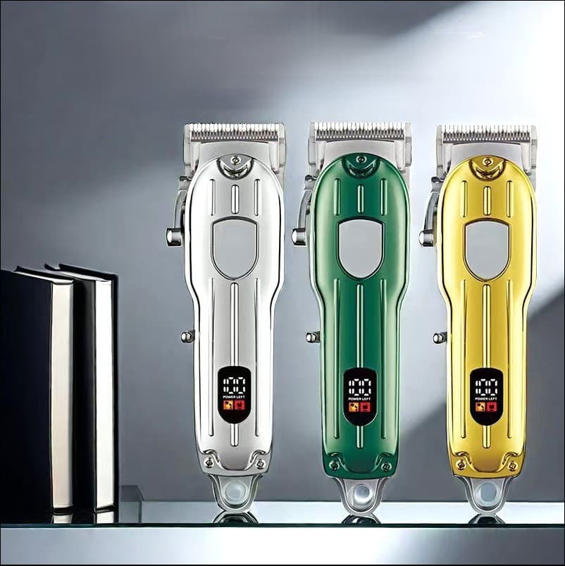 New Metal Hair Clipper Electric Trimmer Rechargeable Barber Clipper Oil Head Electric Professional Scissors Digital Display Wholesale