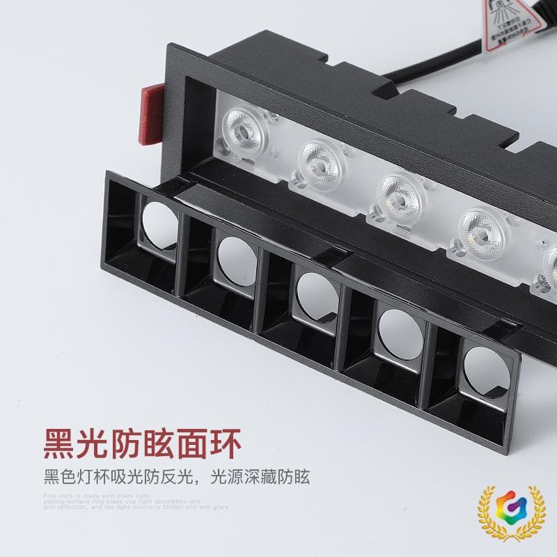 ✅ LED Recessed Spot Grid Linear Light Living Room Bedroom Corridor Long Strip Focus Anti-Glare Track Main-Free