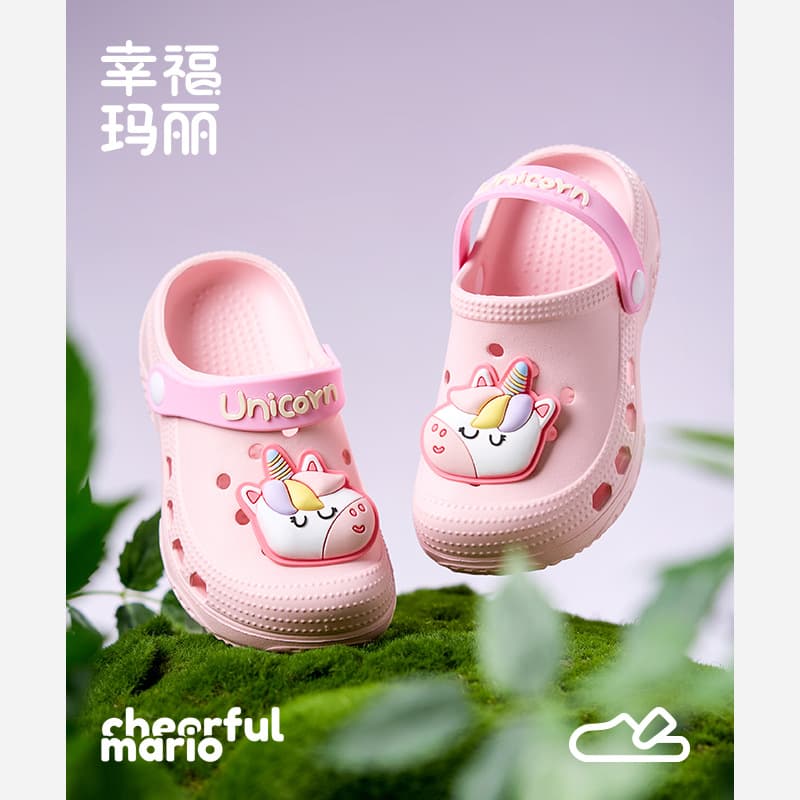 Happy Mary children's slippers, clogs, summer bath slippers, indoor and outdoor wear for toddlers and girls.