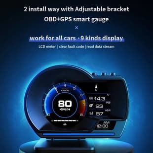 A500 Car OBD Multifunctional LCD Gauge P6 Modified Heads-Up Display Detector AP-6 Water Temperature Turbo