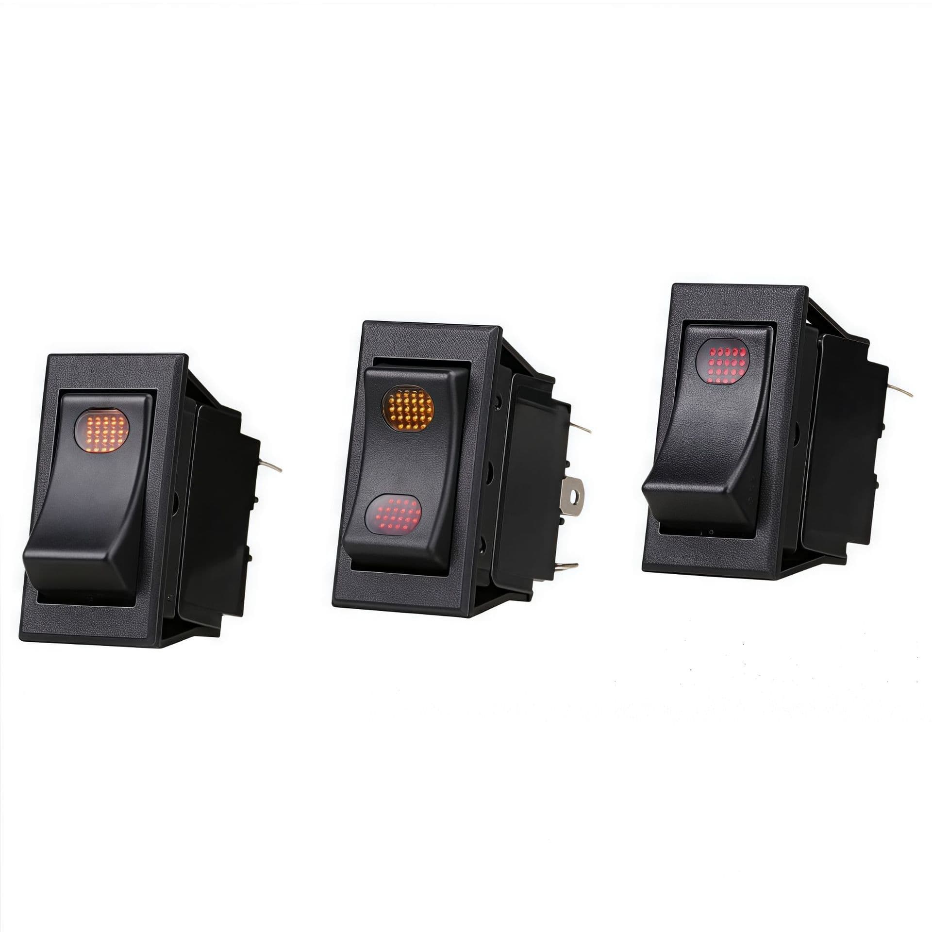 Car Modification Universal KCD2-7 Red Yellow Dual Light Car Rocker Boat Type Switch Button Switch Hazard Light Switch