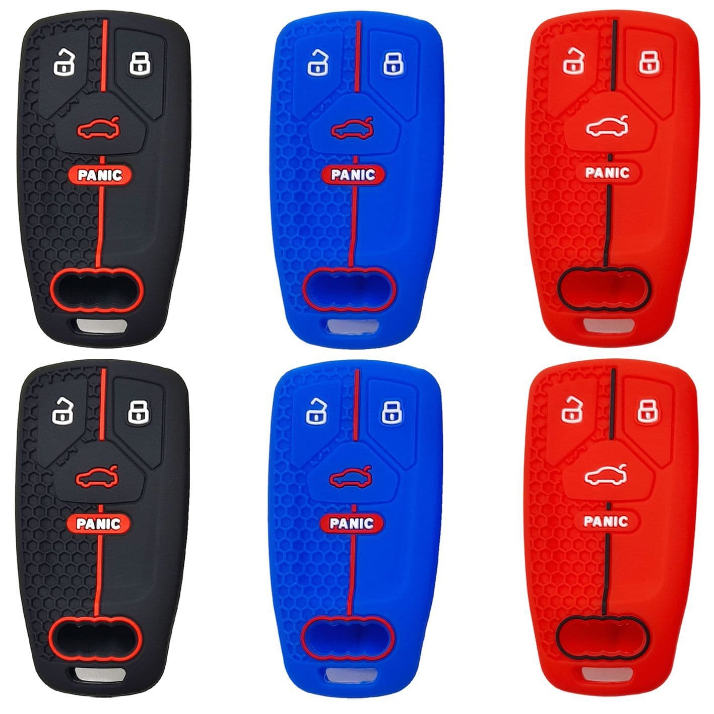 Silicone Key Case with Honeycomb Texture for Audi A4L/Q5L Remote 3+1 Button, Audi Q7/A5 Key Cover