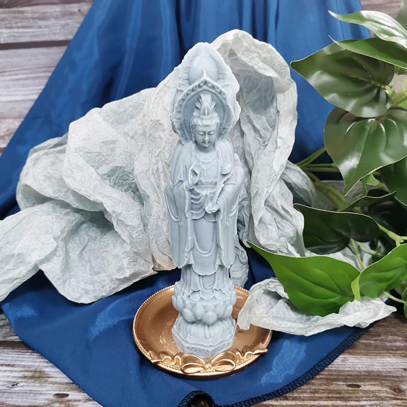 Buddha Candle Mold Three-Faced Guanyin Chinese Style Aroma Cement Plaster Resin Ceramic Clay Mold