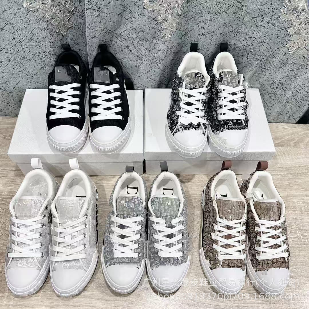 D Brand 1:1 Original Box Unisex Casual Shoes, Ins Style Lace-up Board Shoes, Flat Student Breathable Couple Sneakers