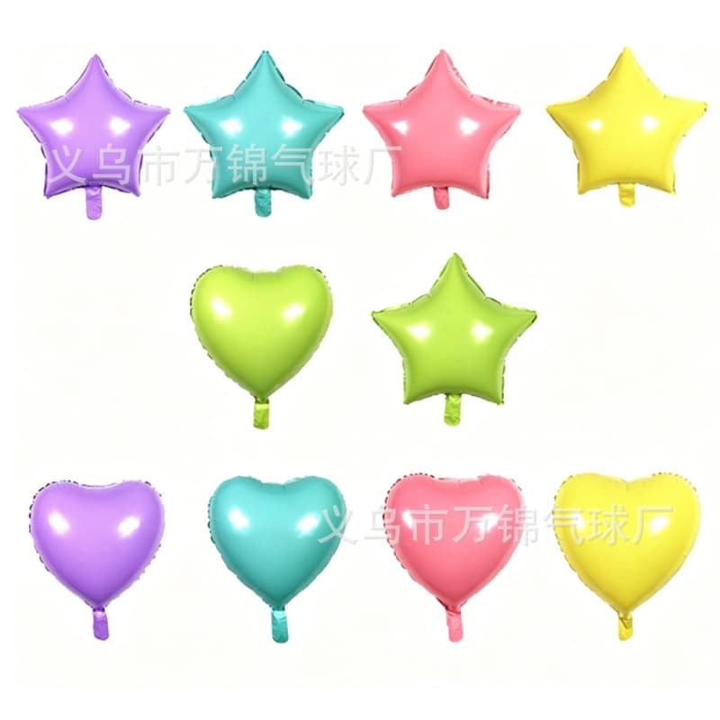 18 Inch Macaron Five-Pointed Star Heart Aluminum Film Balloon Rainbow Gradient Color Birthday Party Decoration Wedding Decoration