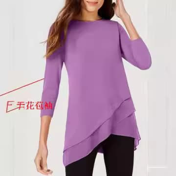 2024 new cross-border foreign trade Europe/US women's wear ready stock Amazon round neck spring/summer long-sleeve solid color top.