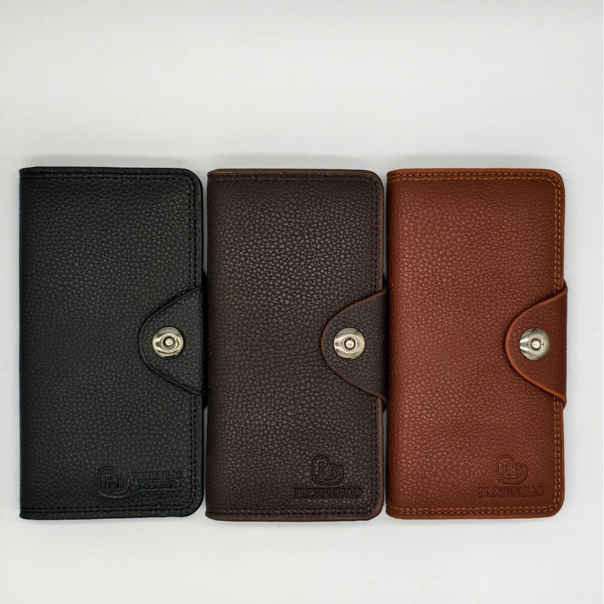 New Men's Long Wallet with Multiple Card Slots, Magnetic Snap, Double Stitching, Casual and Stylish, Wholesale